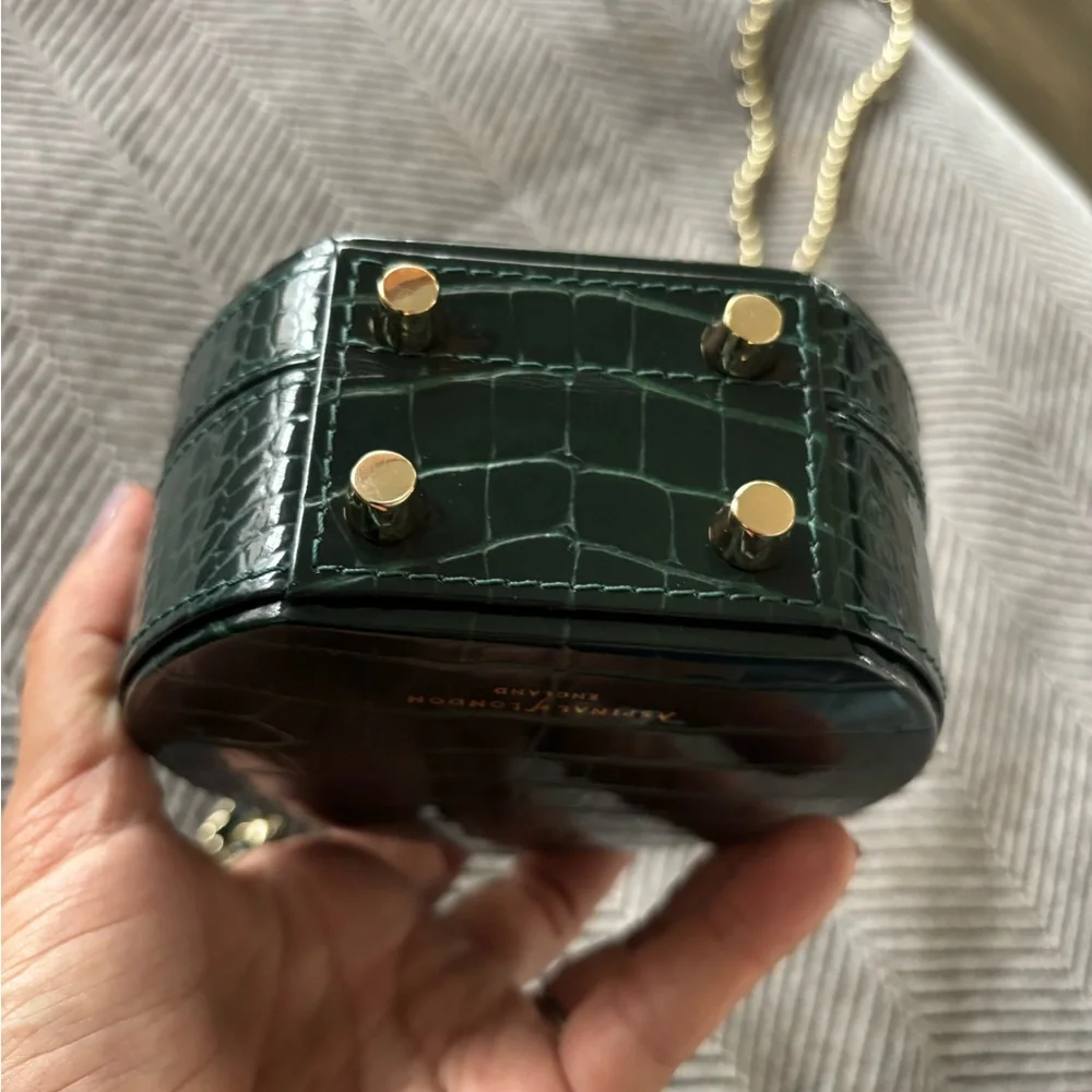 Aspinal of London Hat Box Micro crocodile-embossed patent leathers - Picture 13 of 15